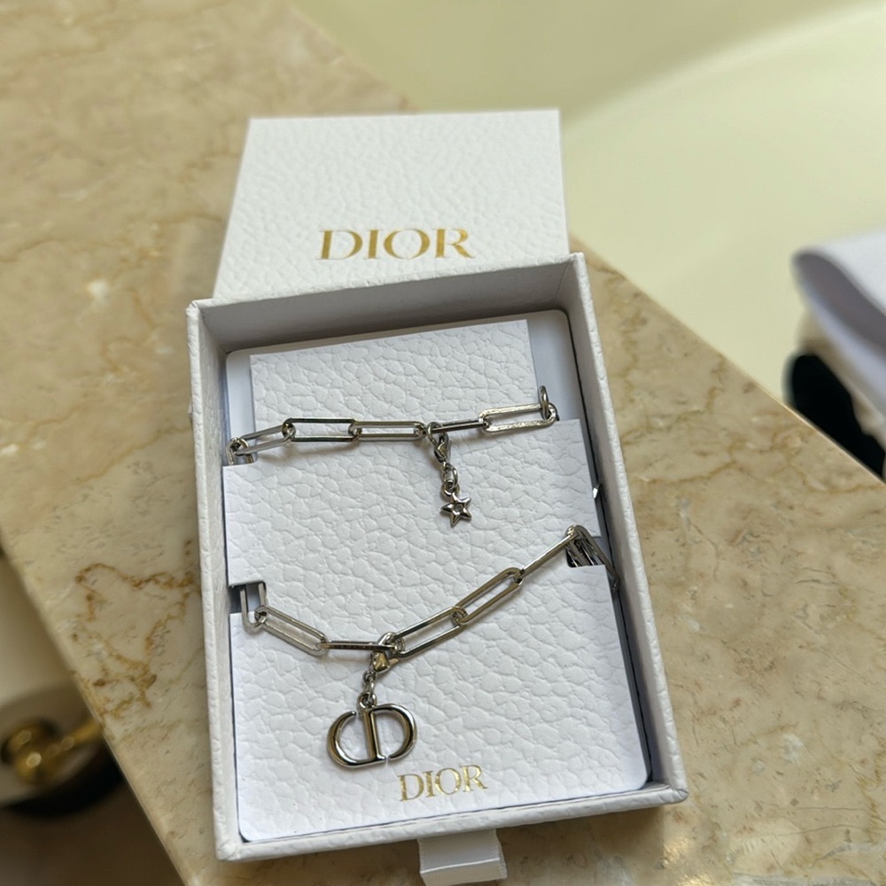 Authentic silver Dior phone chain.